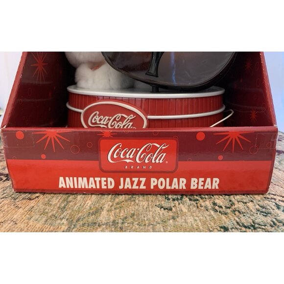 Coca-Cola Musical Polar Bear Jazz Band Bass Player Christmas Decor Music - Picture 11 of 16